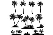 Palm Trees and Plants Silhouettes