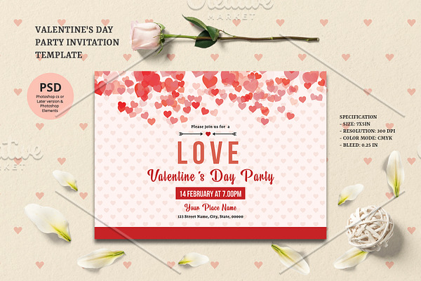 Valentines Day Party Invitation V943