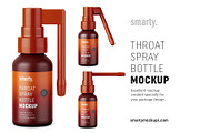 Plastic throat bottle mockup