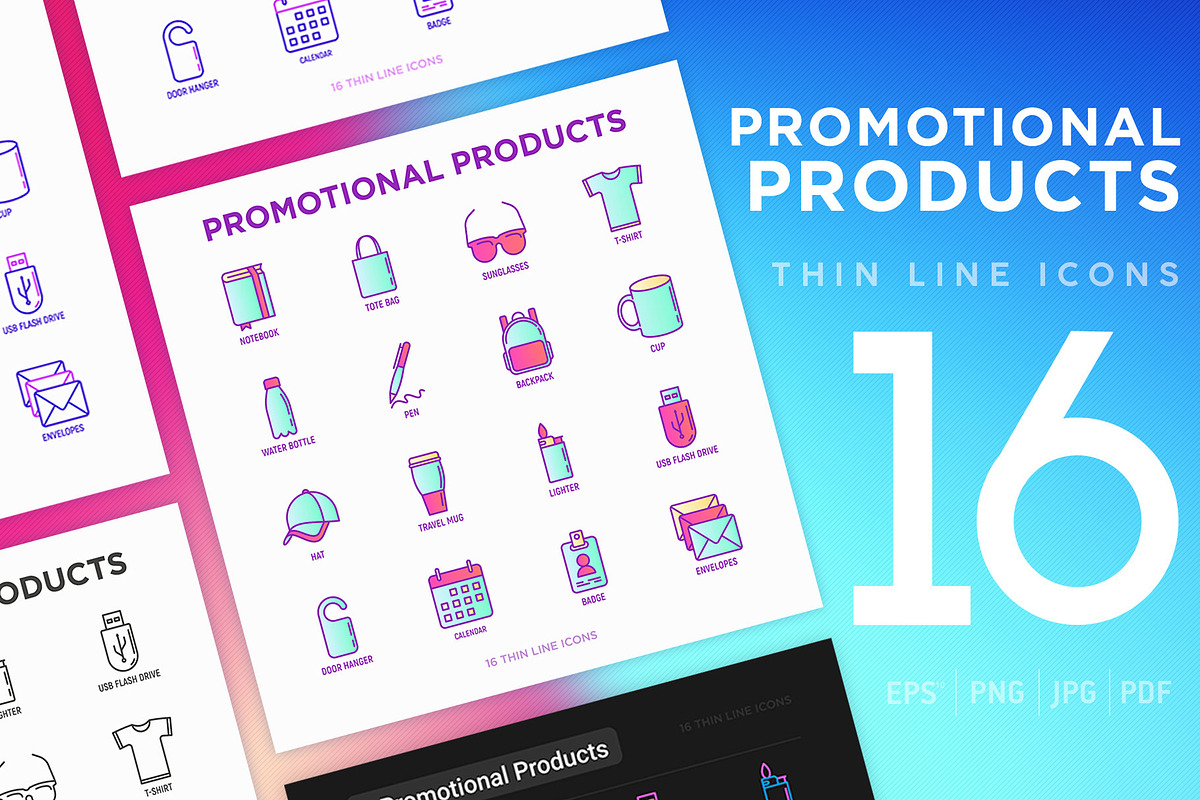 Promotional Products | 16 Icons Set in Icons - product preview 8