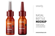 Plastic & metal nasal bottle mockups