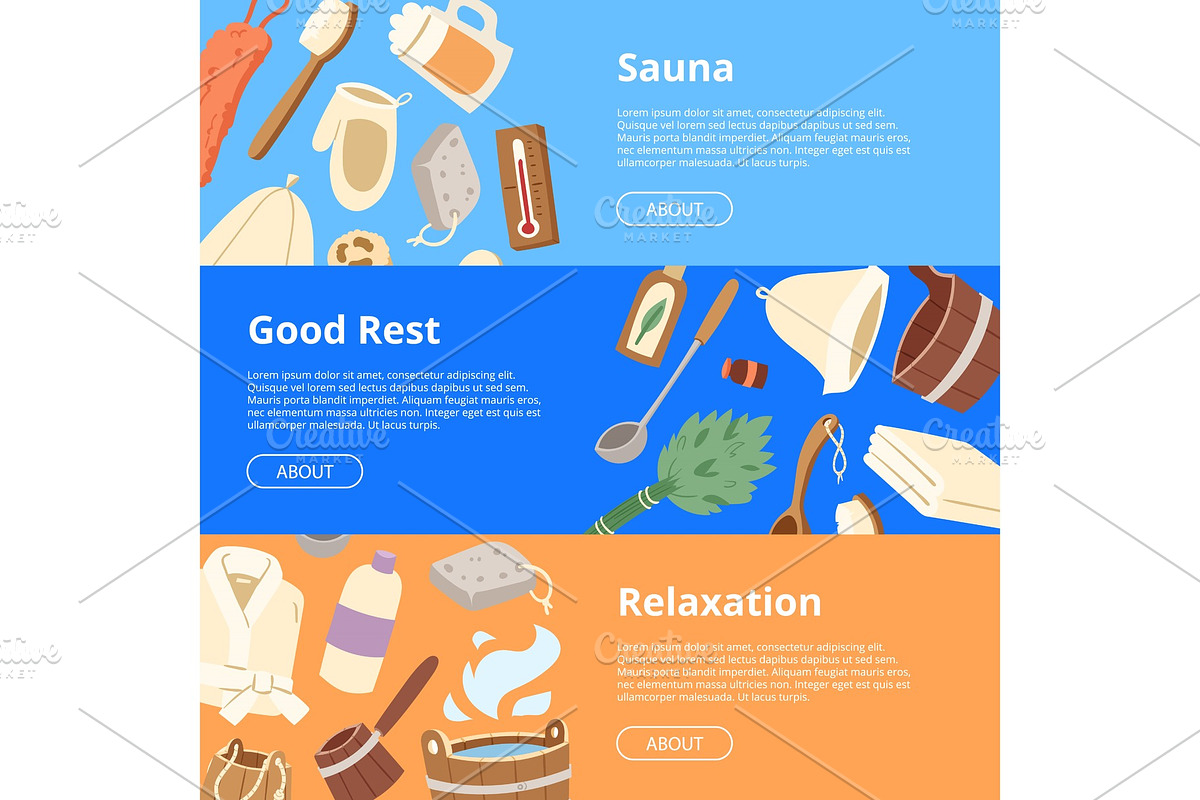Sauna vector wooden heat spa in Illustrations - product preview 8