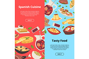 Spanish food vector pattern