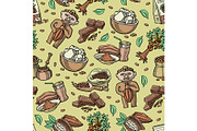Cocoa vector seamless pattern