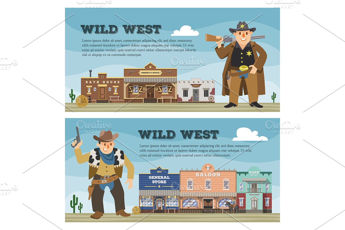 Wild west vector cowboy character in Illustrations - product preview 8