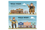 Wild west vector cowboy character