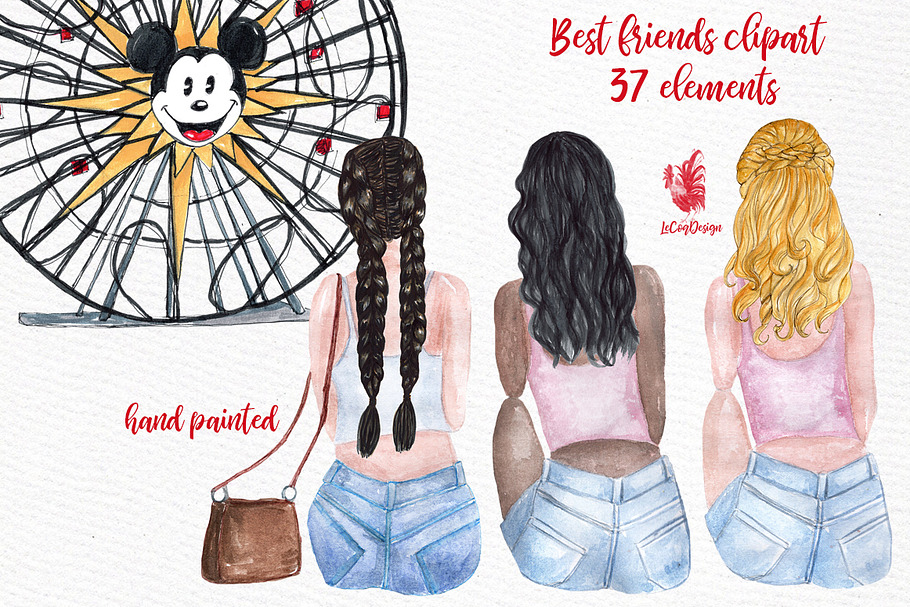 Best Friends Soul Sisters clipart in Illustrations - product preview 8