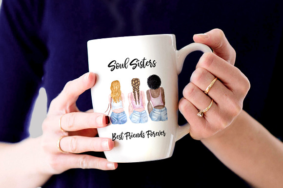Best Friends Soul Sisters clipart in Illustrations - product preview 9