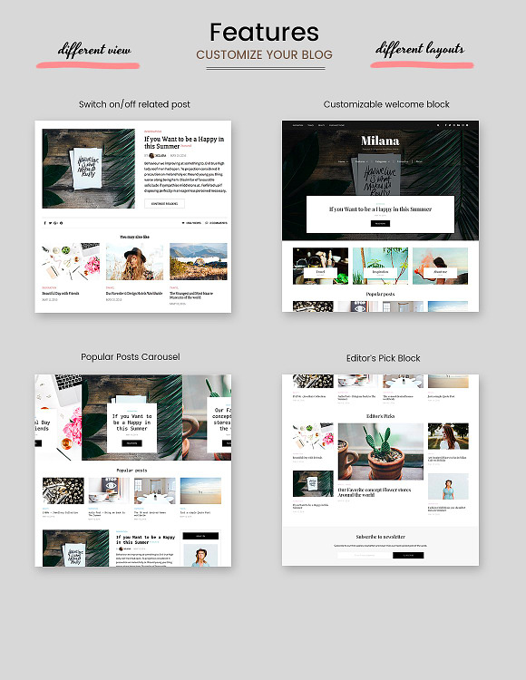 Milana - WordPress Blog & Shop Theme in WordPress Magazine Themes - product preview 2