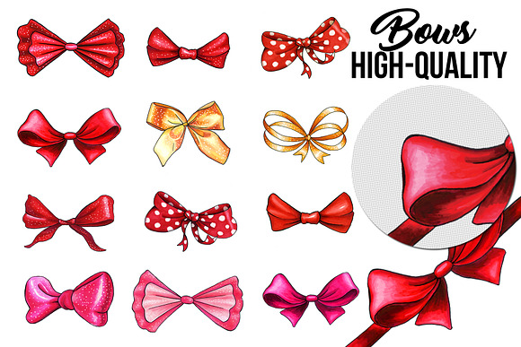 Bows and Ribbons Marker Clipart in Objects - product preview 3