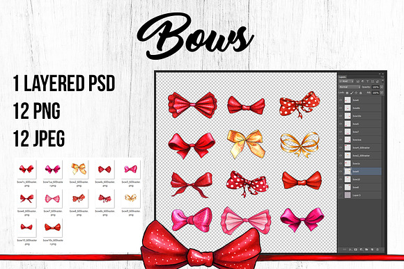 Bows and Ribbons Marker Clipart in Objects - product preview 5