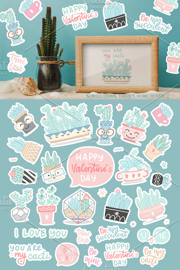 Cute Cactus set in Illustrations - product preview 10
