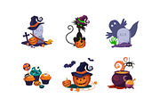Halloween design elements set