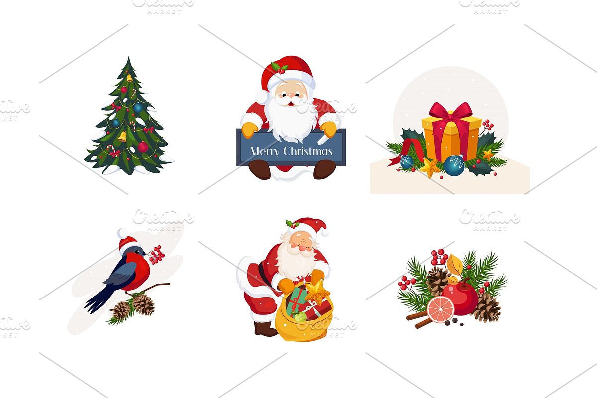 Collection of Christmas objects in Objects - product preview 8