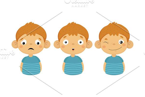 Flat vector set of boy character