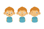 Flat vector set of boy character