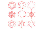 Outline Snowflakes Set