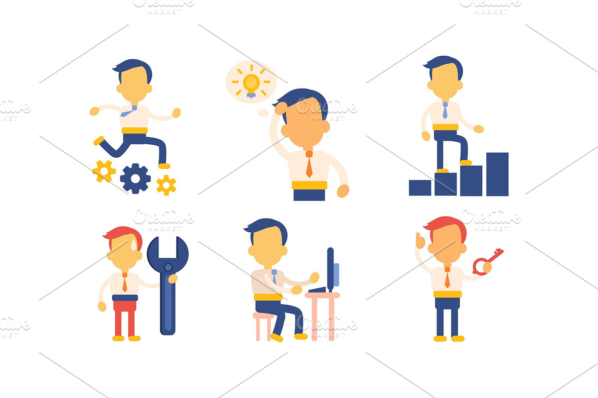 Flat vector set of icons with in Illustrations - product preview 8