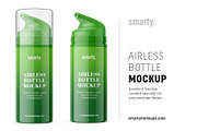 Glossy airless bottle mockup