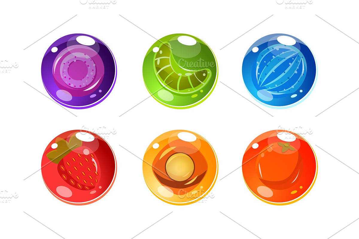 Colorful glossy balls set, shiny in Illustrations - product preview 8