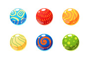 Colorful glossy balls set, bright