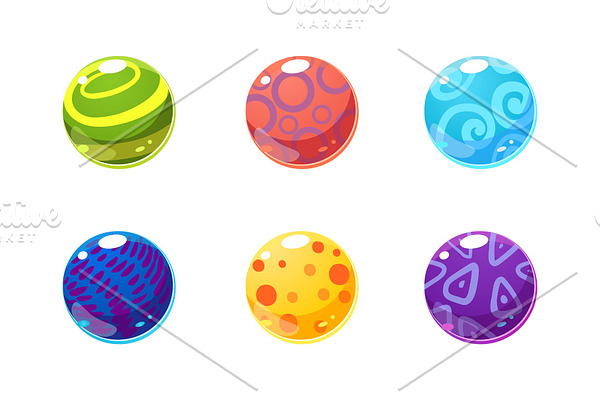 Collection of glossy balls