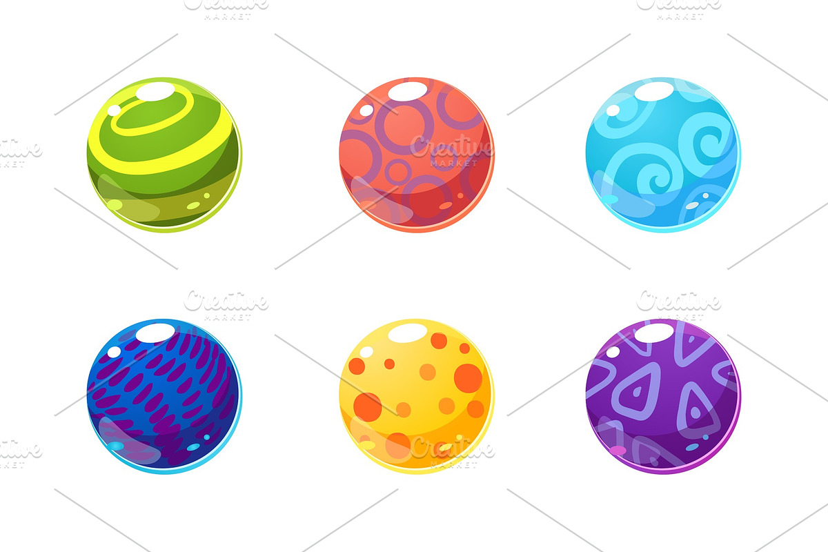 Collection of glossy balls in Illustrations - product preview 8