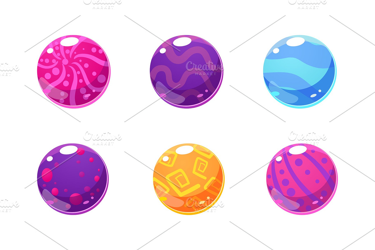 Collection of glossy balls in Illustrations - product preview 8