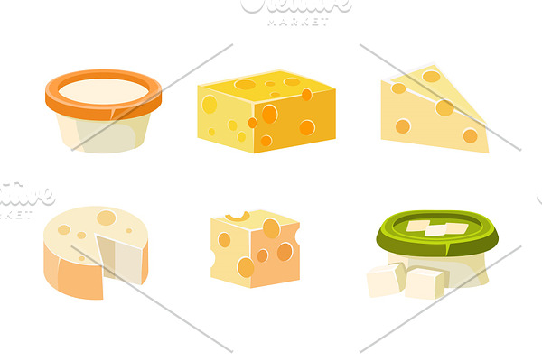 Collection of cheese assortment