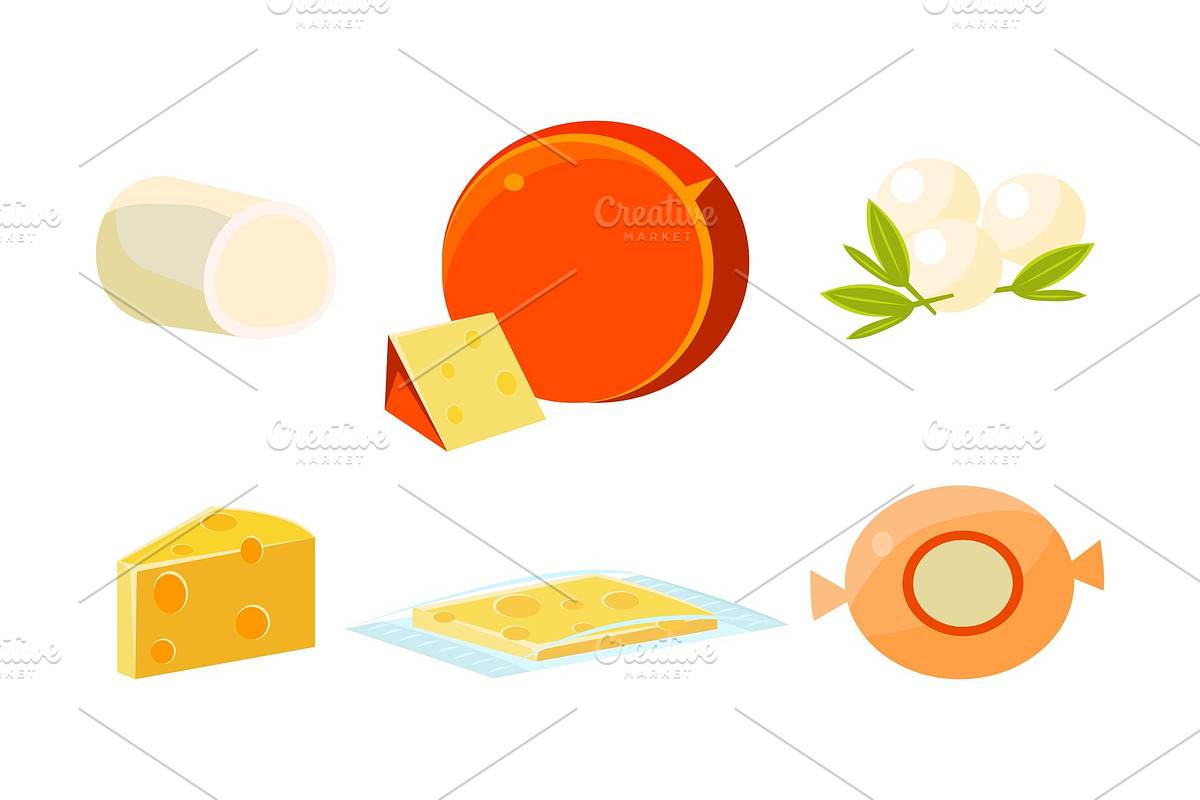 Delicious fresh cheese assortment in Illustrations - product preview 8