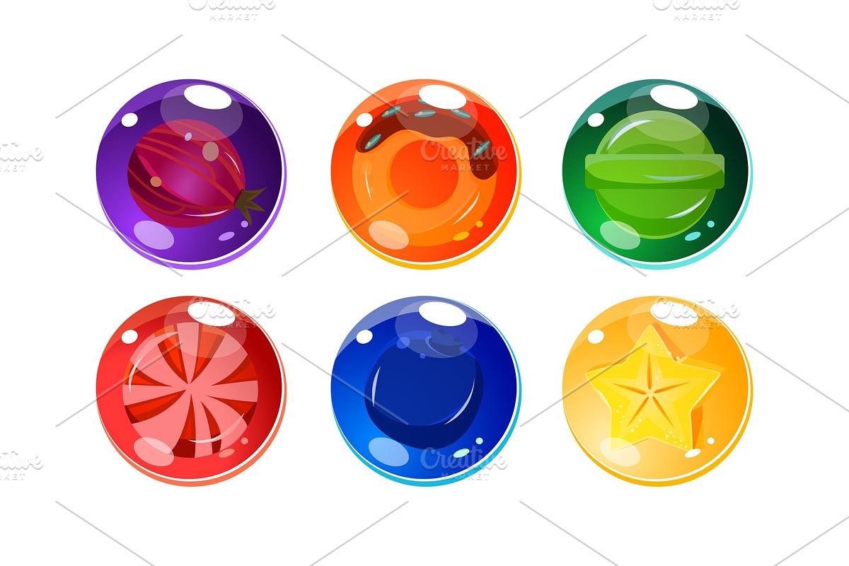 Colorful glossy balls set, shiny in Illustrations - product preview 8