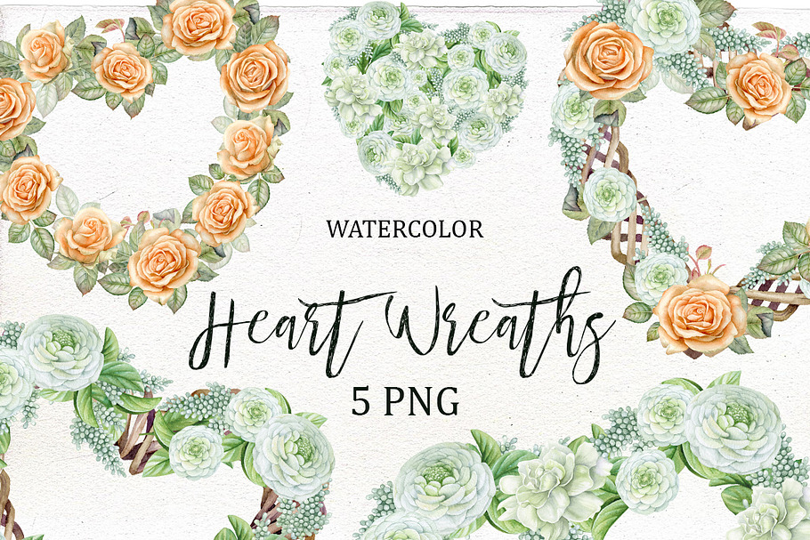 Valentine's Heart Wreath Clipart in Illustrations - product preview 8