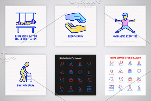 Rehabilitation | 16 Thin Line Icons in Icons - product preview 6