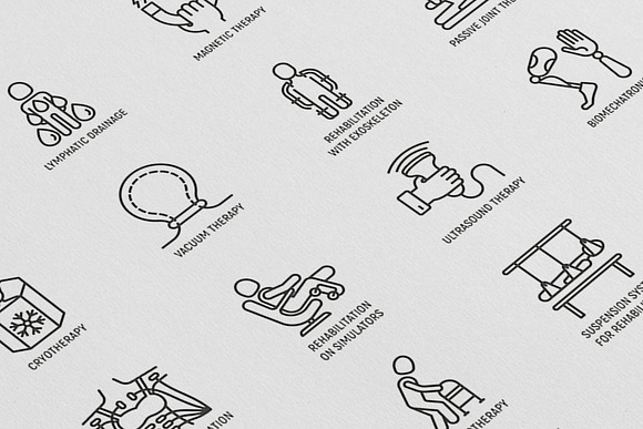 Rehabilitation | 16 Thin Line Icons in Icons - product preview 7