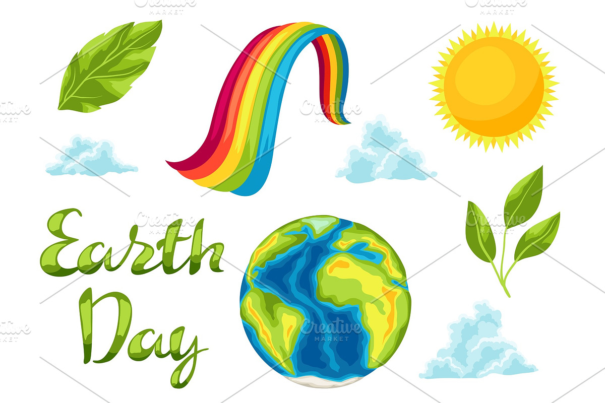 Happy Earth Day set of items. in Illustrations - product preview 8