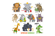 African animals vector cartoon wild