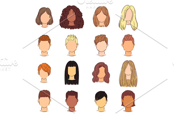 Hairstyle woman vector female