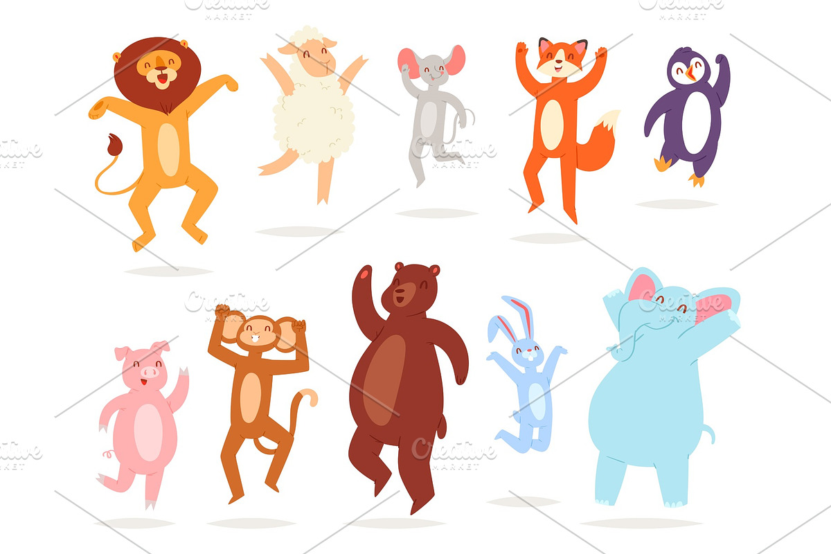 Dancing animals vector animalistic in Illustrations - product preview 8