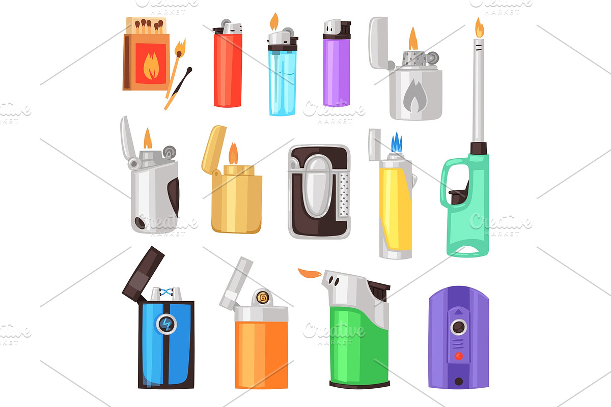 Lighter vector cigarette-lighter in Objects - product preview 8