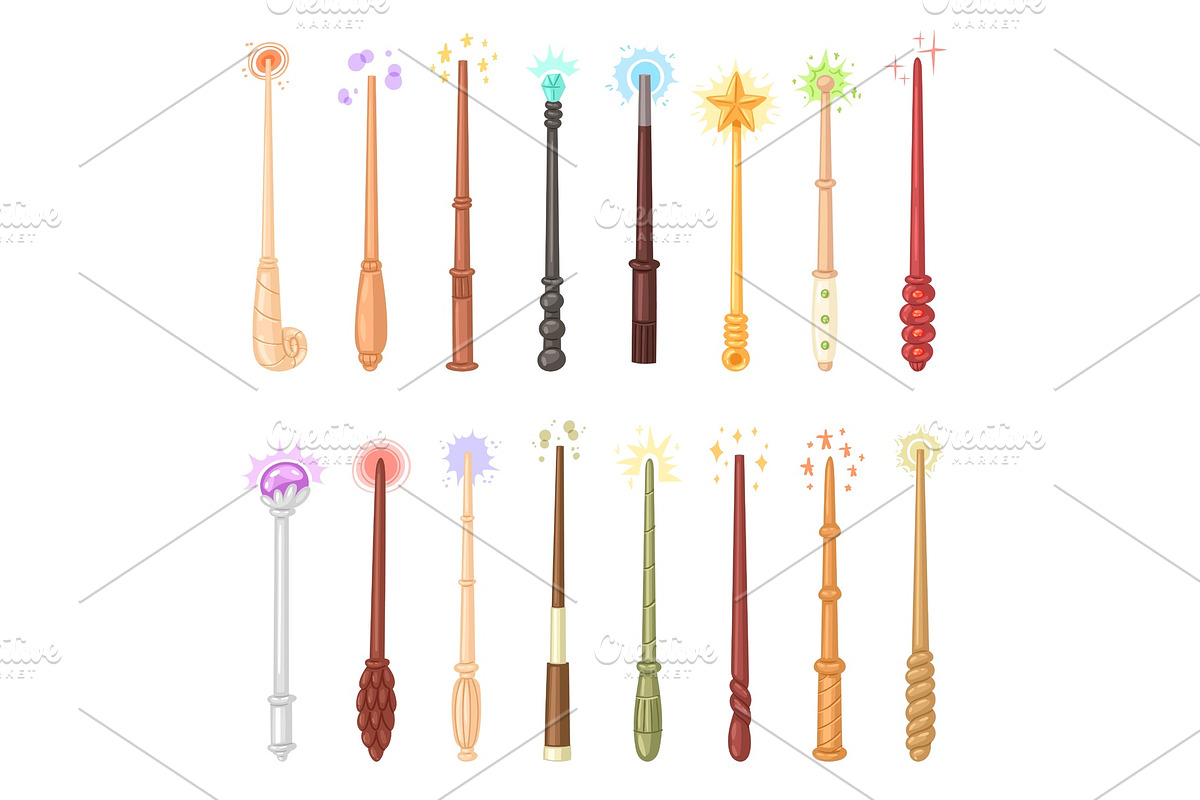 Wand vector magic stick miracle in Objects - product preview 8
