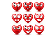 Heart Smiley Emoji Vector Set For