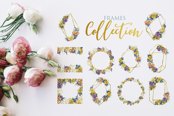 Bouquets Yellow Watercolor png  in Illustrations - product preview 3