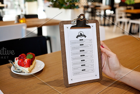 Restaurant menu - 6 mockups in Print Mockups - product preview 1