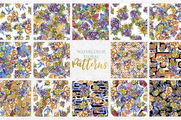 Bouquets Yellow Watercolor png  in Illustrations - product preview 6