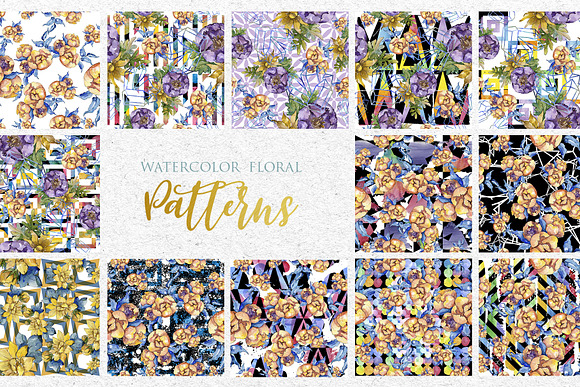 Bouquets Yellow Watercolor png  in Illustrations - product preview 7