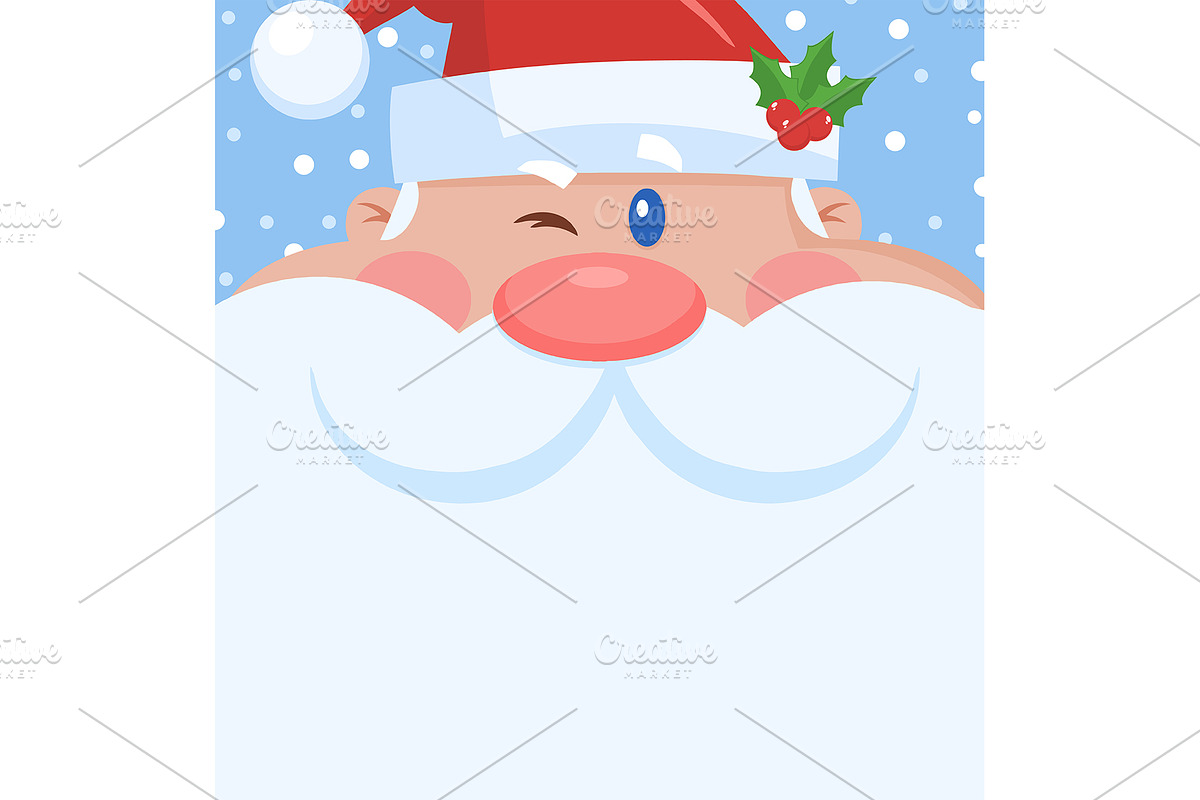 Winking Santa Claus Character in Illustrations - product preview 8