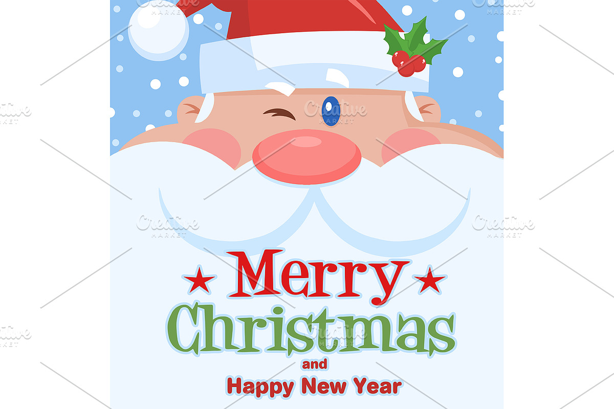 Winking Santa Claus Character in Illustrations - product preview 8