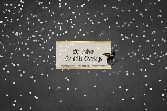 Silver Confetti Overlays in Illustrations - product preview 1