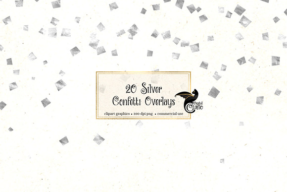 Silver Confetti Overlays in Illustrations - product preview 2