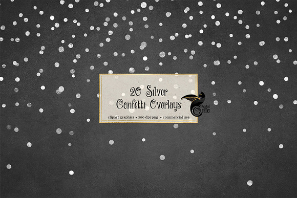 Silver Confetti Overlays in Illustrations - product preview 3